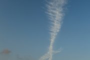 Cirrus clouds forming a fish bone.