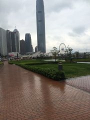 高樓大廈在雨地的倒影@中環