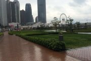 高樓大廈在雨地的倒影@中環
